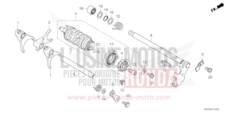 BARILLET DE SELECTION de CBR1000RR SP SP1 SP2 MAT PEARL MORION BLACK (NHC33) 2024